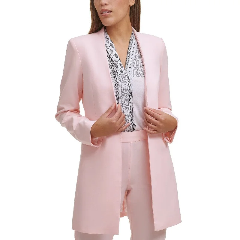 Relaxed Chic Calvin Klein Women's Open Front Topper Jacket Pink Size 8 Petite - 8 Petite