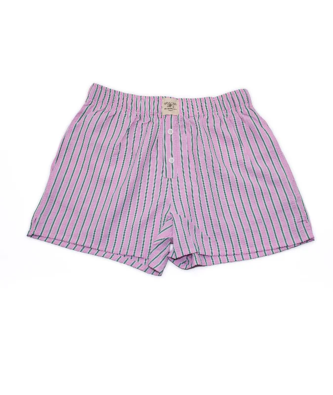 Versatile Items Sunkissed Coconut Juniors Saylor Pink/Green Striped Boxer Shorts