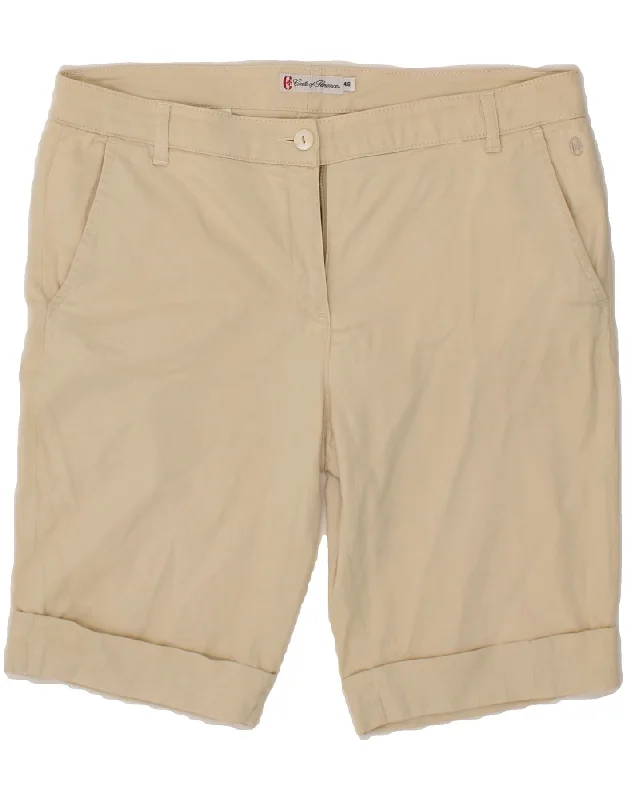 Unique Design CONTE OF FLORENCE Womens Chino Shorts IT 48 XL W36 Beige Cotton