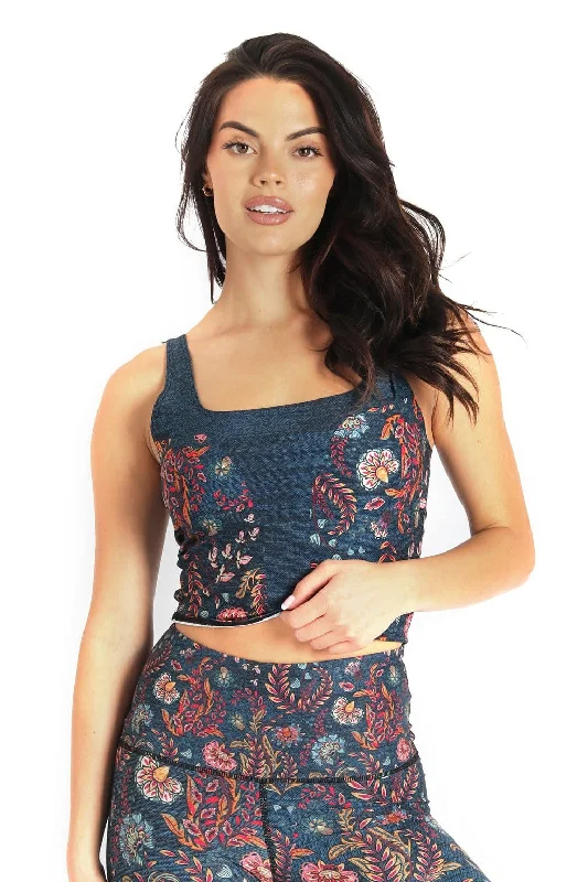High-end Fabrics Om Tank - Festival Denim by Yoga Democracy