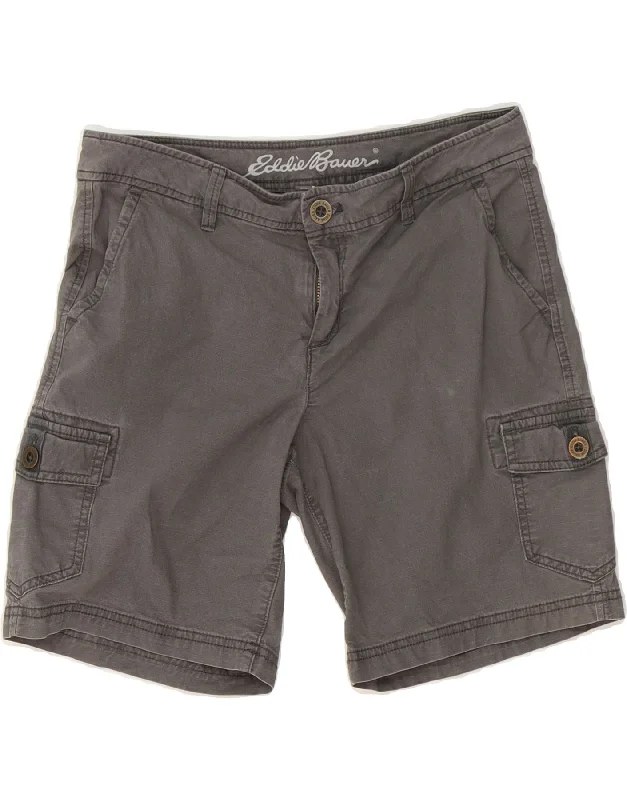 Unique Design EDDIE BAUER Womens Cargo Shorts US 4 Small W30  Grey Cotton